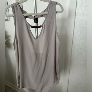 Meraki Purple Tank With Metal Front Detail And Draping Down the Back Size Small